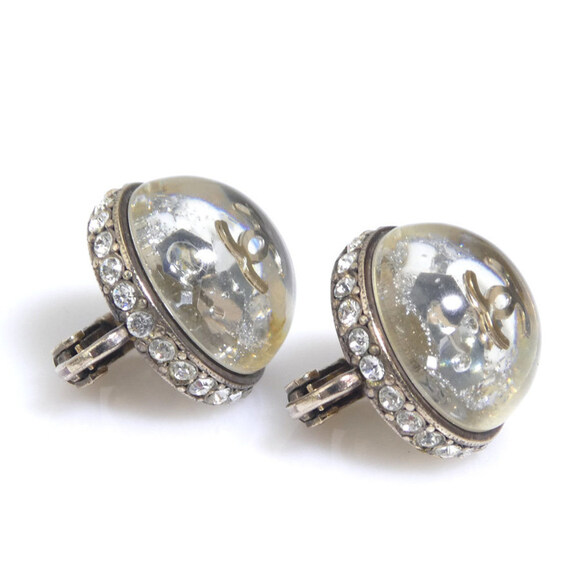 CHANEL White Logo Earrings - Picture 4 of 5